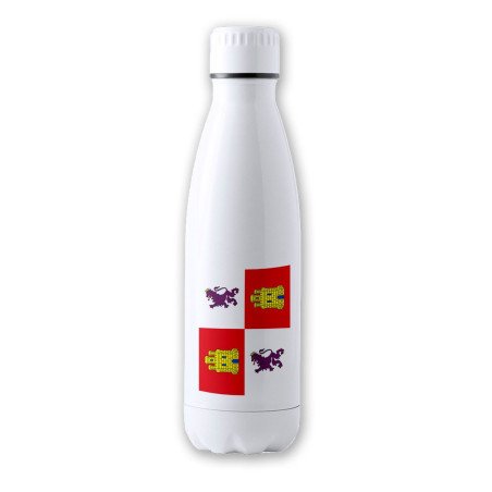 Bidón Térmico aislante 500 ml acero inoxidable bandera de castilla y leon españa comunidad autonoma botella termo deportivo