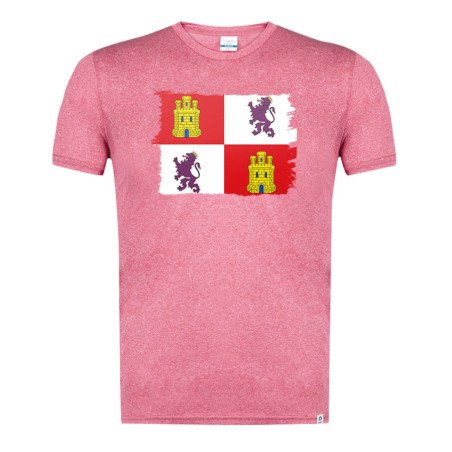 CAMISETA Roja mezcla bandera de castilla y leon españa comunidad autonoma moda verano tshirt