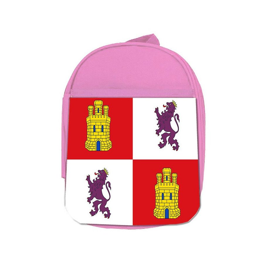 Mochila Rosa bandera de castilla y leon españa comunidad autonoma escolar personalizado picnic excursión deporte