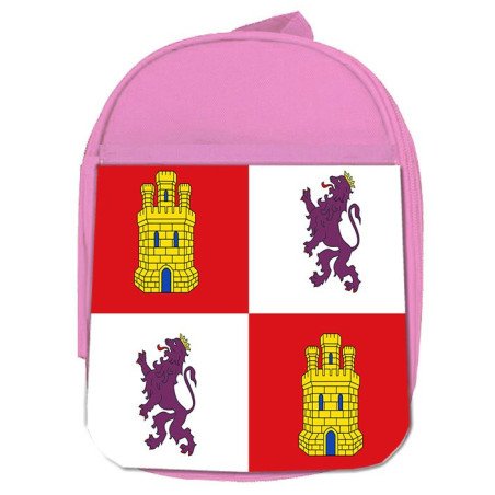 Mochila Rosa bandera de castilla y leon españa comunidad autonoma escolar personalizado picnic excursión deporte