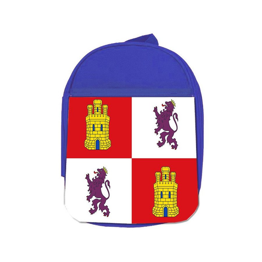 Mochila Azul bandera de castilla y leon españa comunidad autonoma escolar personalizado picnic excursión deporte
