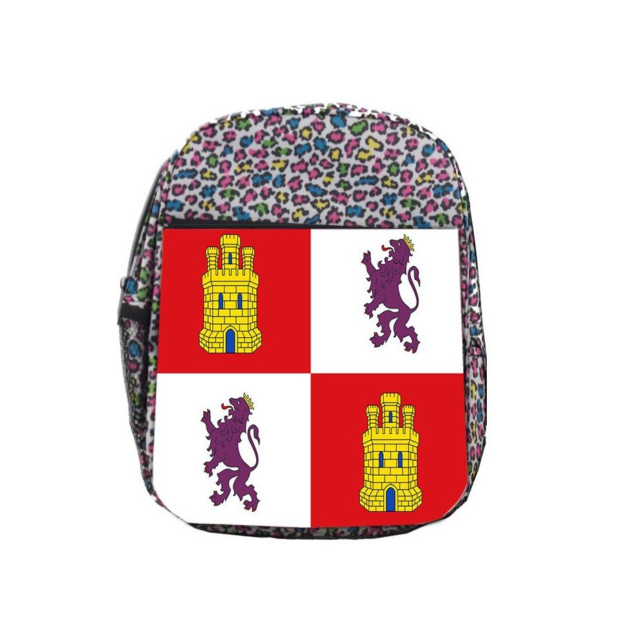 Mochila LUNARES ESTAMPADO bandera de castilla y leon españa comunidad autonoma escolar personalizado picnic excursión deporte