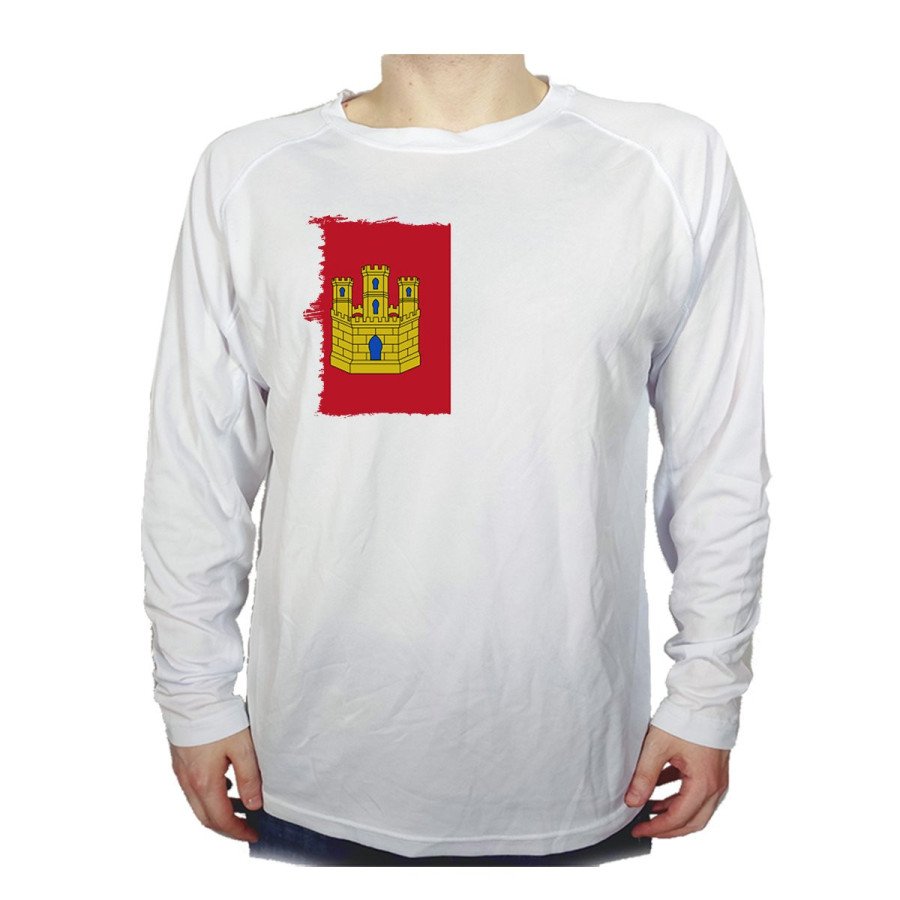 CAMISETA MANGA LARGA bandera castilla la mancha españa comunidad autonoma personalizada