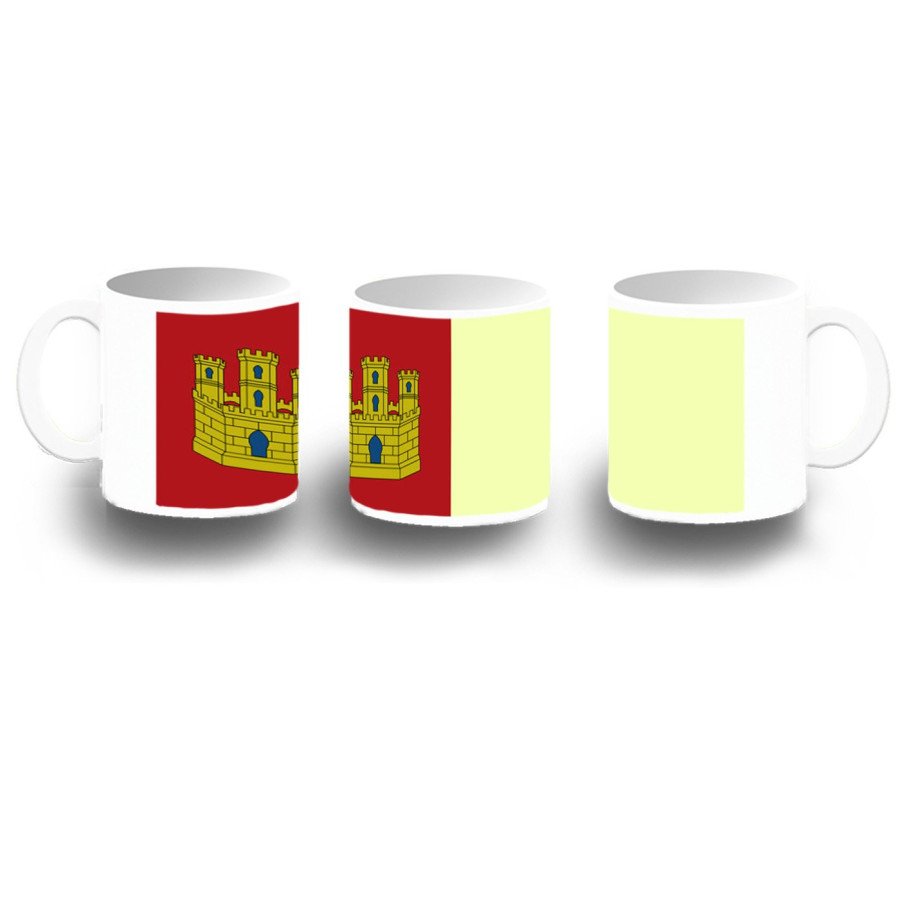 Taza fotoluminiscente bandera castilla la mancha españa comunidad autonoma BRILLA OSCURIDAD