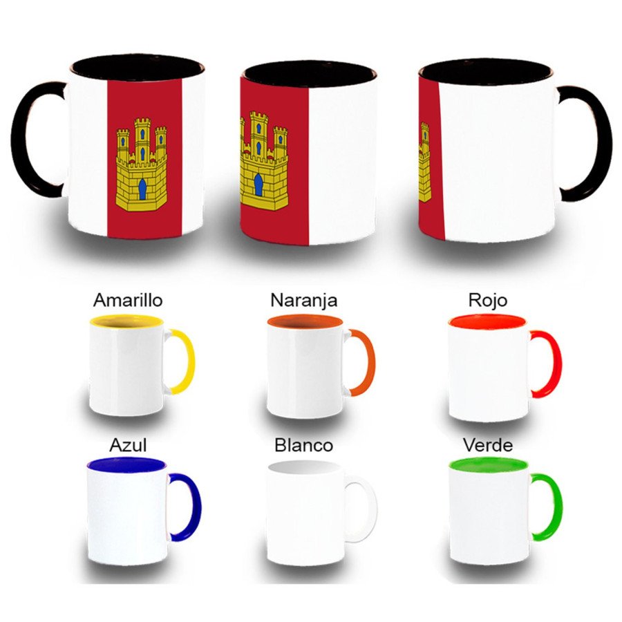 Taza colores bandera castilla la mancha españa comunidad autonoma color personalizada