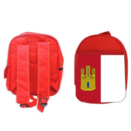Pack Mochila Roja y Estuche bandera castilla la mancha españa comunidad autonoma material escolar