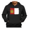 SUDADERA NEGRA con CAPUCHA bandera castilla la mancha españa comunidad autonoma adulto poliester algodón personalizada