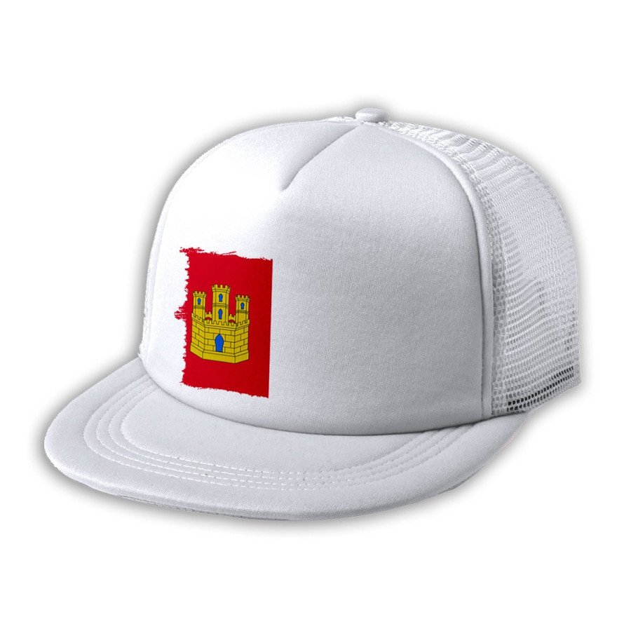 Gorra 5 paneles redecilla trasera bandera castilla la mancha españa comunidad autonoma estilo rapero
