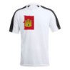 CAMISETA técnica franja mangas NEGRA bandera castilla la mancha españa comunidad autonoma personalizada