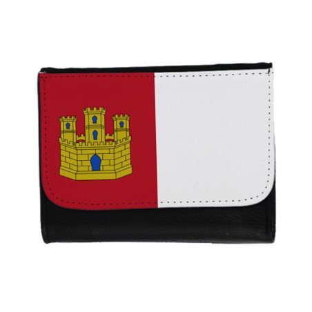 Billetera Billetero bandera castilla la mancha españa comunidad autonoma unisex negro monedero