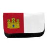 Estuche Neceser de lona bandera castilla la mancha españa comunidad autonoma unisex negro bolsa aseo multiusos
