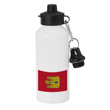 Bidón 600 ml acero inoxidable con chupón bandera castilla la mancha españa comunidad autonoma escolar deporte bicicleta