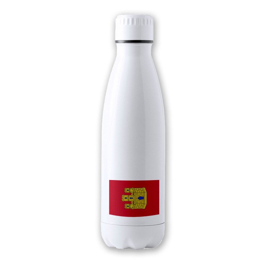 Bidón Térmico aislante 500 ml acero inoxidable bandera castilla la mancha españa comunidad autonoma botella termo deportivo