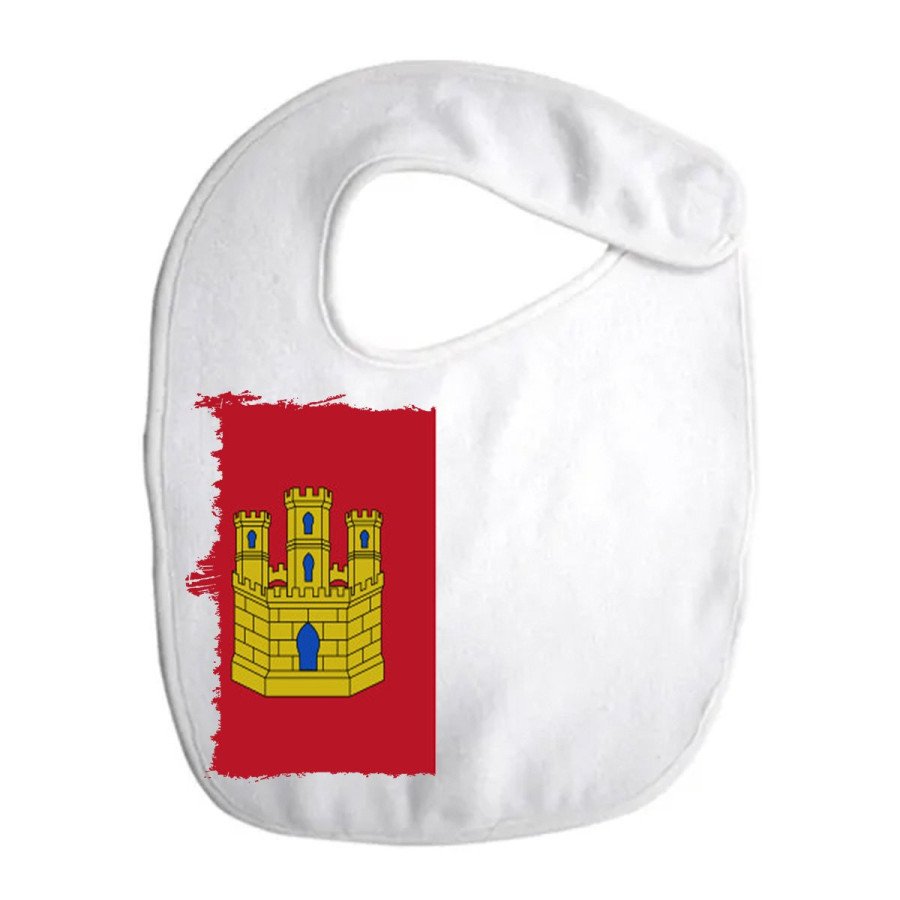 Babero colores bandera castilla la mancha españa comunidad autonoma personalizado bebe