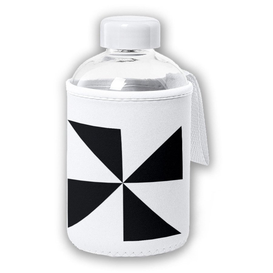 Bidón cristal con Funda soft shell bandera de ceuta españa comunidad autonoma tapon seguridad botella