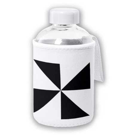 Bidón cristal con Funda soft shell bandera de ceuta españa comunidad autonoma tapon seguridad botella