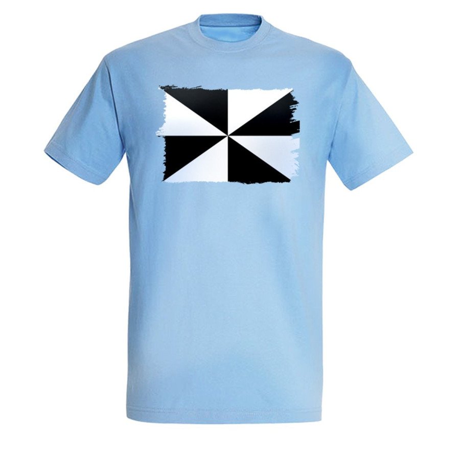 CAMISETA Azul Cielo bandera de ceuta españa comunidad autonoma moda verano personalizada