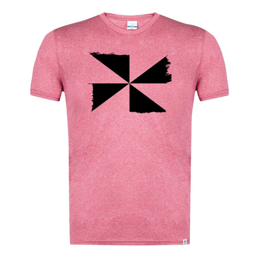 CAMISETA Roja mezcla con imagen en tonalidades NEGRAS bandera de ceuta españa comunidad autonoma tshirt