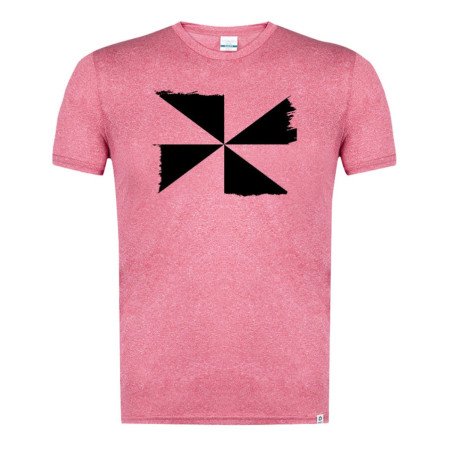 CAMISETA Roja mezcla con imagen en tonalidades NEGRAS bandera de ceuta españa comunidad autonoma tshirt