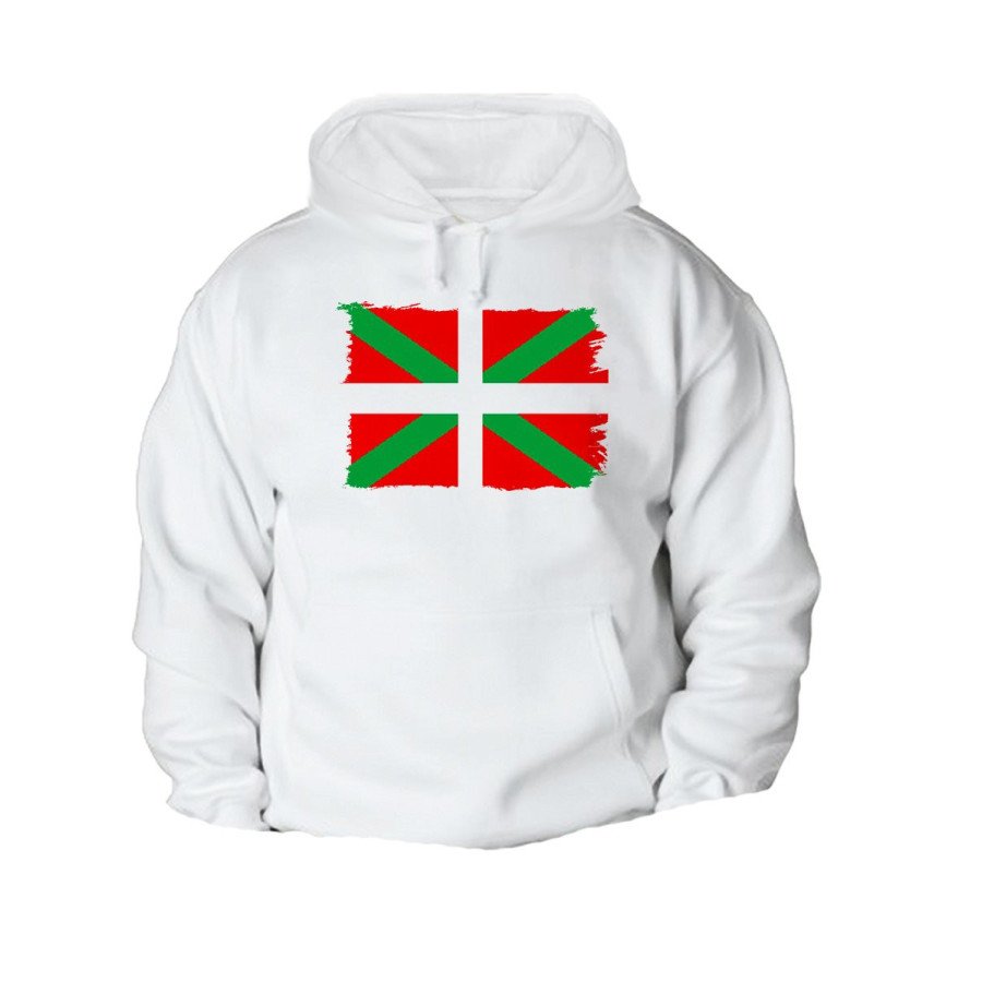 SUDADERA con CAPUCHA bandera de euskadi españa comunidad autonoma vasca con BOLSILLOS
