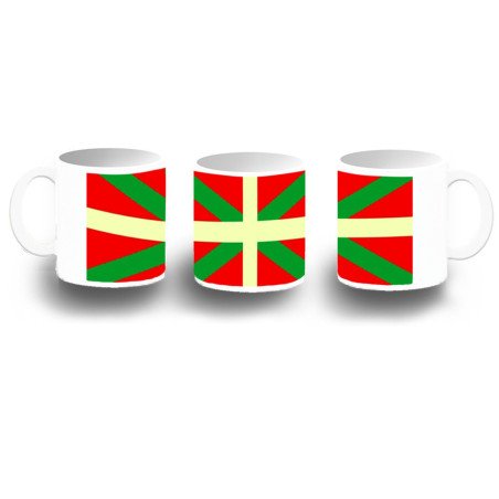 Taza fotoluminiscente bandera de euskadi españa comunidad autonoma vasca BRILLA OSCURIDAD