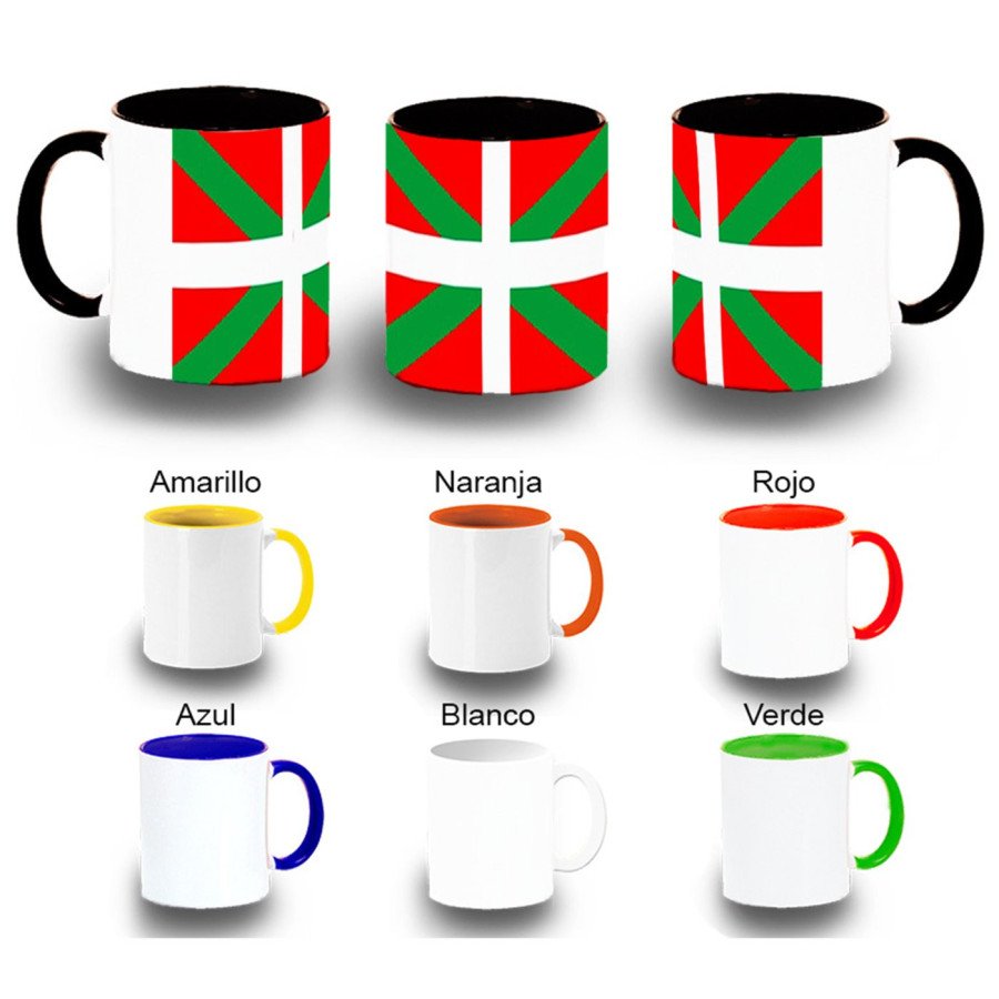Taza colores bandera de euskadi españa comunidad autonoma vasca color personalizada