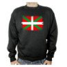 SUDADERA NEGRA bandera de euskadi españa comunidad autonoma vasca adulto poliester algodón personalizada