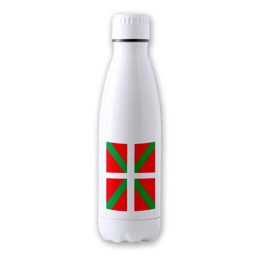 Bidón 700 ml acero inoxidable bandera de euskadi españa comunidad autonoma vasca tapon seguridad botella