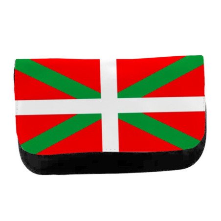 Estuche Neceser de lona bandera de euskadi españa comunidad autonoma vasca unisex negro bolsa aseo multiusos