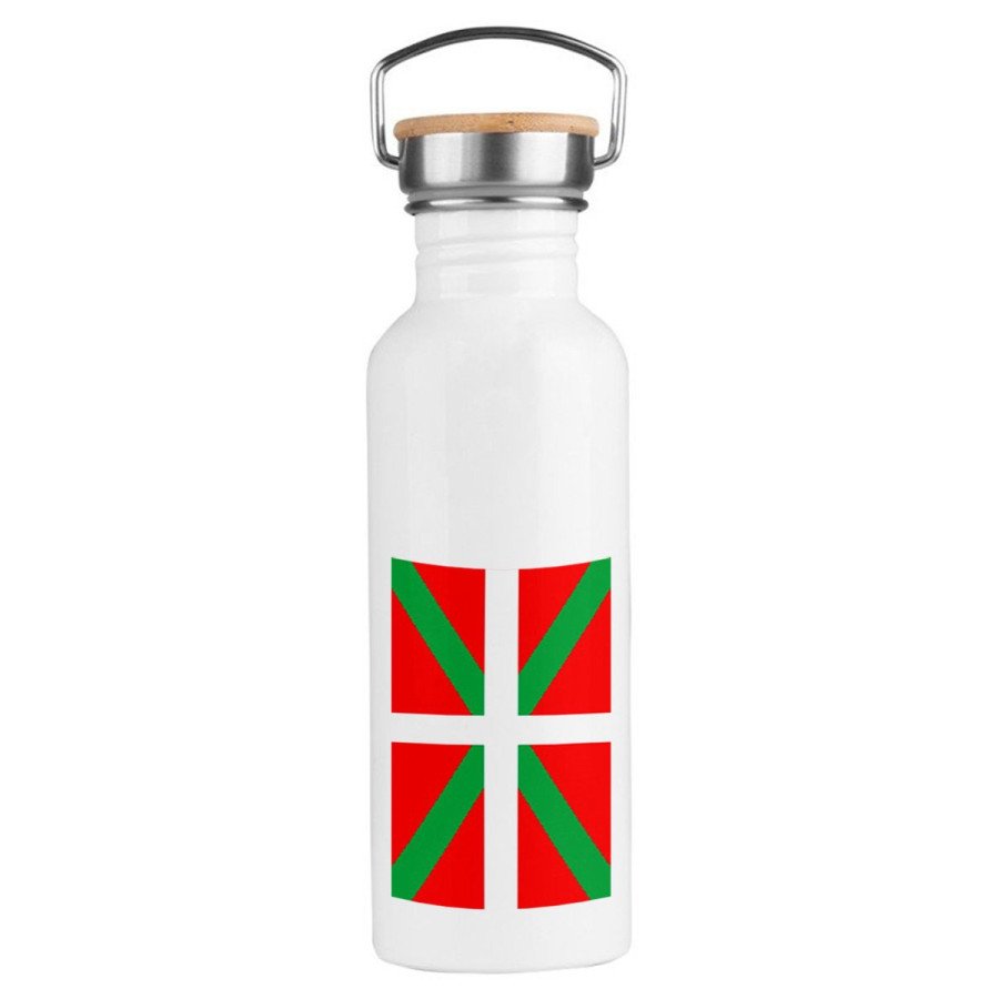 Bidón 750 ml acero inoxidable estilo retro bandera de euskadi españa comunidad autonoma vasca deporte deportivo botella