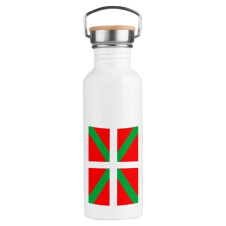 Bidón 750 ml acero inoxidable estilo retro bandera de euskadi españa comunidad autonoma vasca deporte deportivo botella