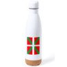 Bidón 750 ml acero inoxidable adorno de corcho bandera de euskadi españa comunidad autonoma vasca tapon botella