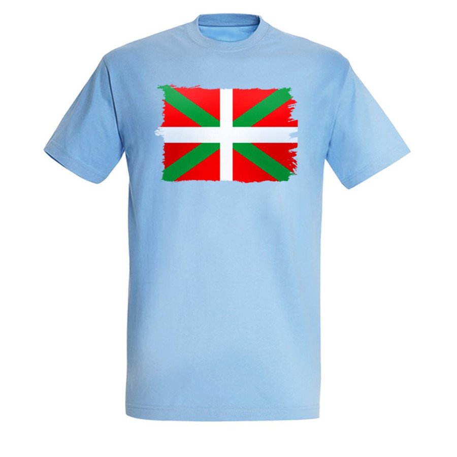 CAMISETA Azul Cielo bandera de euskadi españa comunidad autonoma vasca moda verano personalizada