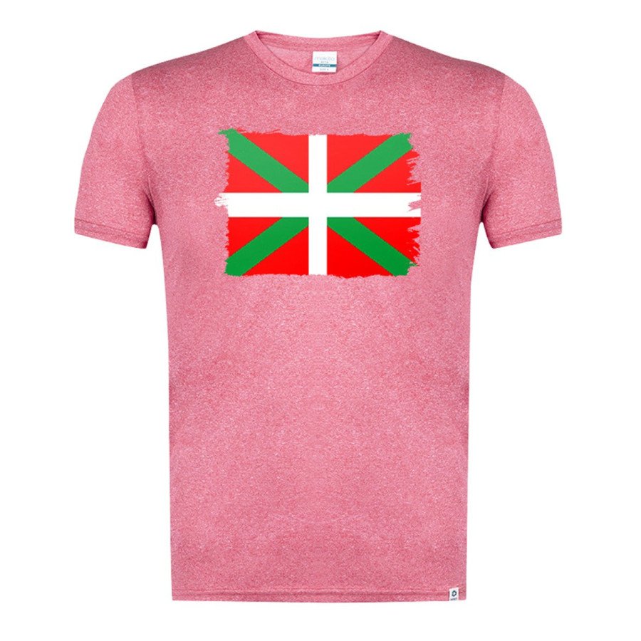 CAMISETA Roja mezcla bandera de euskadi españa comunidad autonoma vasca moda verano tshirt