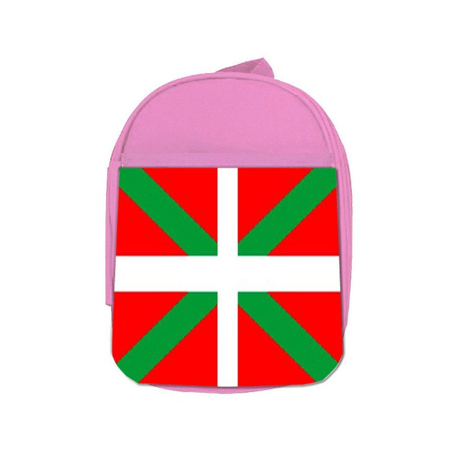 Mochila Rosa bandera de euskadi españa comunidad autonoma vasca escolar personalizado picnic excursión deporte