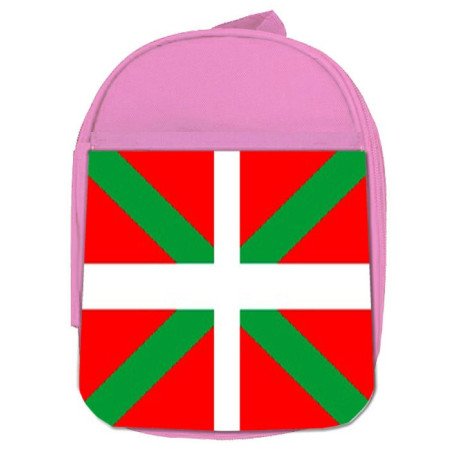 Mochila Rosa bandera de euskadi españa comunidad autonoma vasca escolar personalizado picnic excursión deporte
