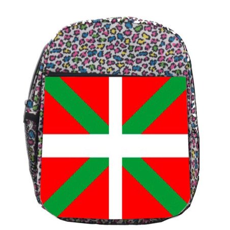 Mochila LUNARES ESTAMPADO bandera de euskadi españa comunidad autonoma vasca escolar personalizado picnic excursión deporte