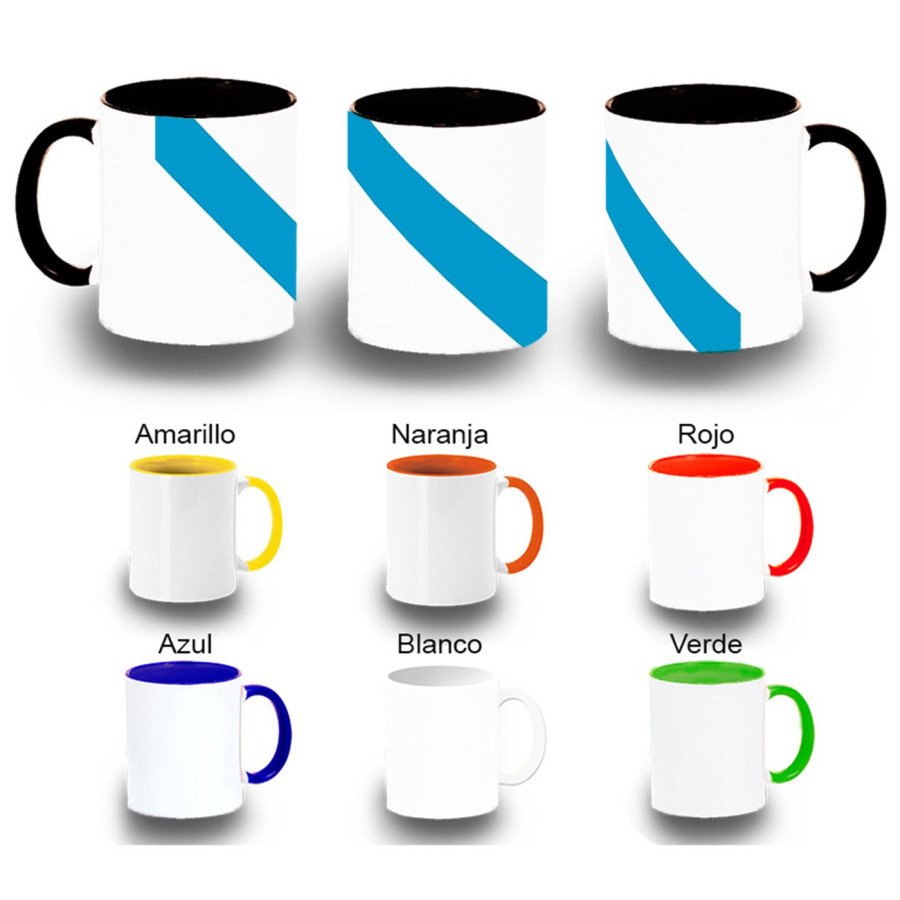 Taza colores bandera de galicia españa comunidad autonoma color personalizada