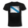 CAMISETA NEGRA bandera de galicia españa comunidad autonoma moda verano personalizada