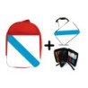Pack Mochila Roja y Estuche bandera de galicia españa comunidad autonoma material escolar