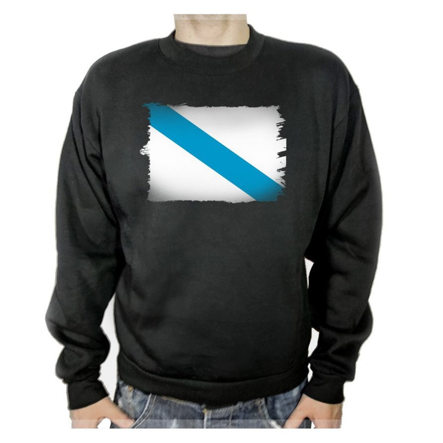 SUDADERA NEGRA bandera de galicia españa comunidad autonoma adulto poliester algodón personalizada