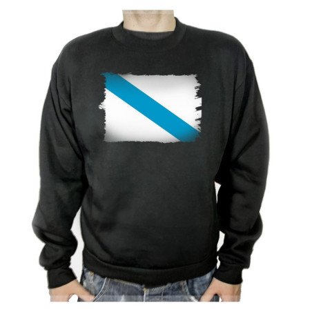 SUDADERA NEGRA bandera de galicia españa comunidad autonoma adulto poliester algodón personalizada