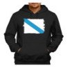SUDADERA NEGRA con CAPUCHA bandera de galicia españa comunidad autonoma adulto poliester algodón personalizada