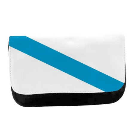 Estuche Neceser de lona bandera de galicia españa comunidad autonoma unisex negro bolsa aseo multiusos