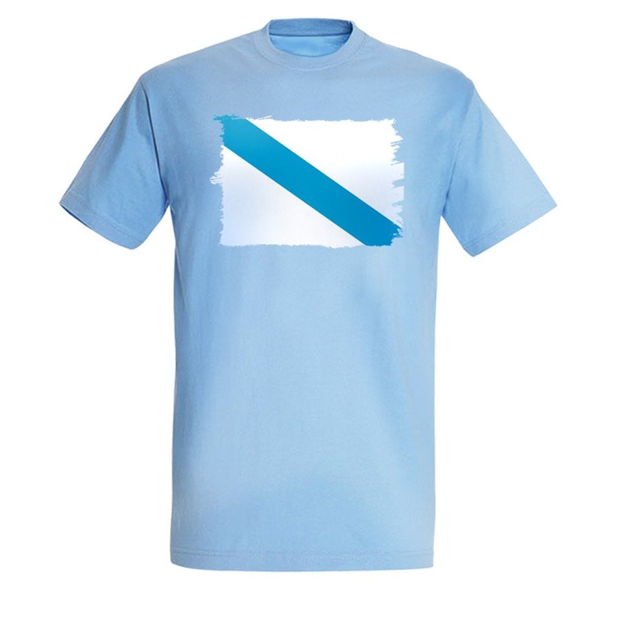 CAMISETA Azul Cielo bandera de galicia españa comunidad autonoma moda verano personalizada