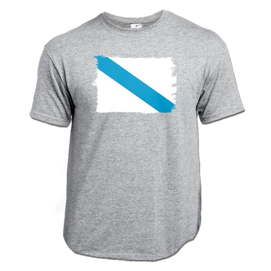 CAMISETA Gris mezcla bandera de galicia españa comunidad autonoma moda verano personalizada