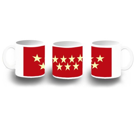 Taza fotoluminiscente bandera de madrid españa comunidad autonoma BRILLA OSCURIDAD