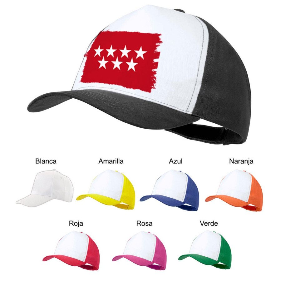 Gorra colores bandera de madrid españa comunidad autonoma color personalizada