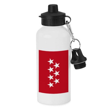 Bidón 600 ml acero inoxidable con chupón bandera de madrid españa comunidad autonoma escolar deporte bicicleta