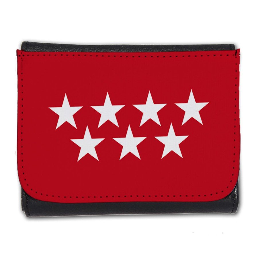 Billetera Billetero bandera de madrid españa comunidad autonoma hombre caballero negro monedero